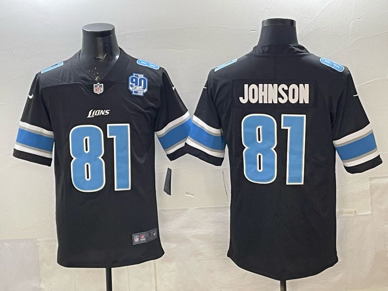 Men 2025 Nike Detroit Lions #81 Johnson black Limited NFL Jersey  02->miami dolphins->NFL Jersey
